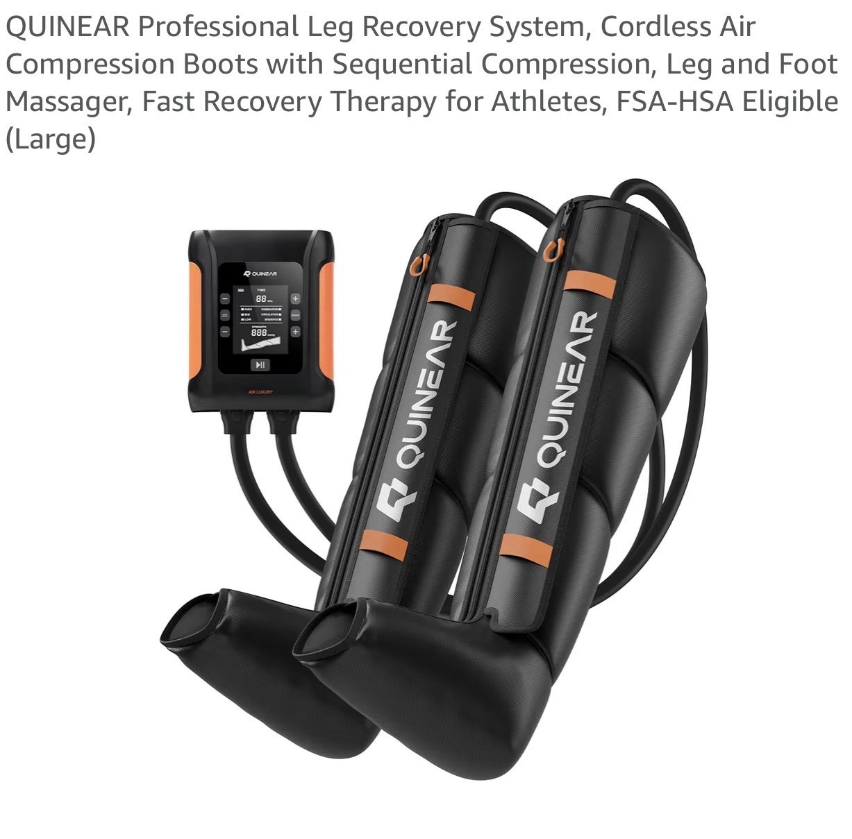 QUINEAR Cordless Air Compression Boots, Leg Recovery System, Wireless( Large)