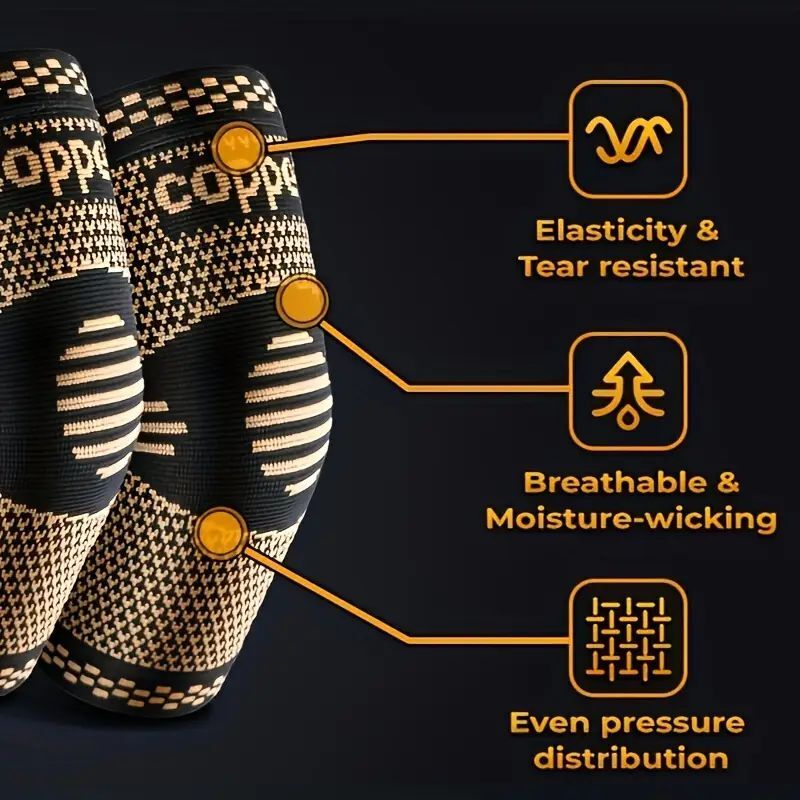 US Copper Elbow Brace Compression Support Sleeve Arthritis Tendonitis Joint Pain