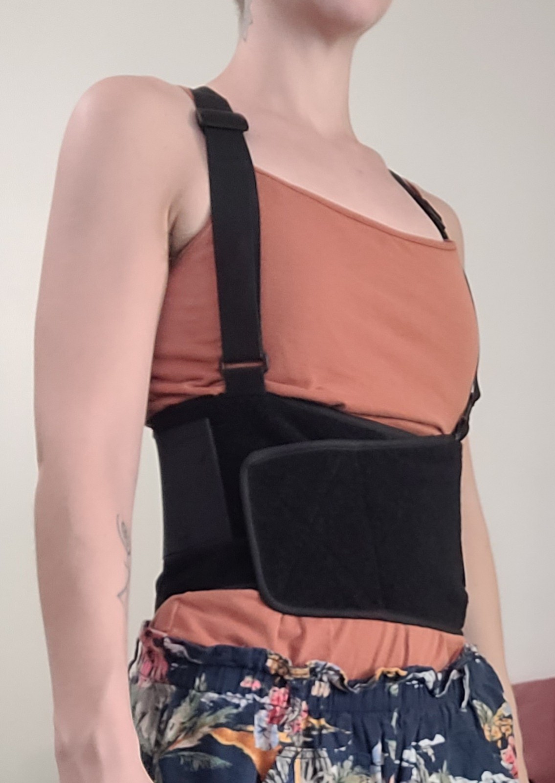 DJ Orthopedics Back Brace Support, Adjustable Shoulder Straps, Medium, Black