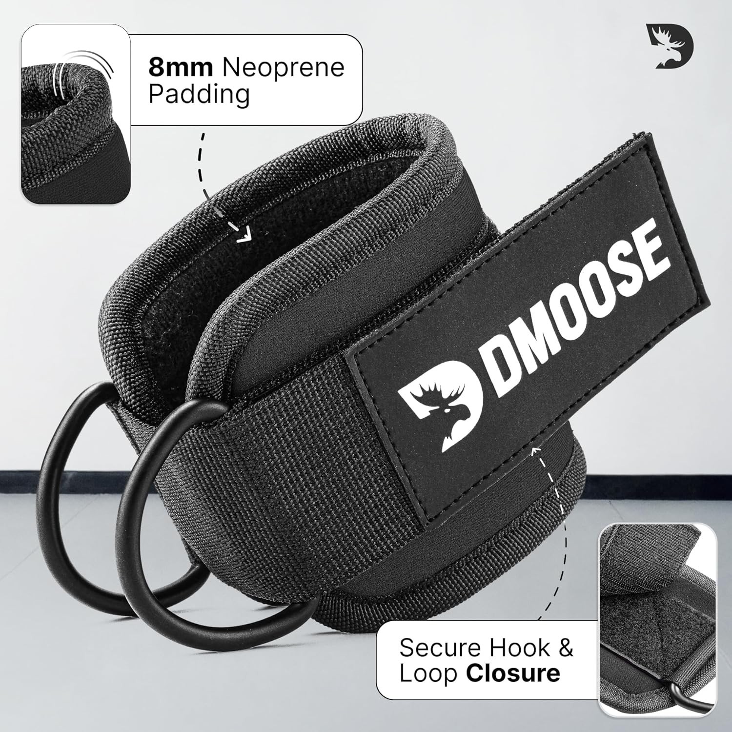 DMoose Ankle Strap for Cable Machine – Padding, Ideal for Glute Workouts