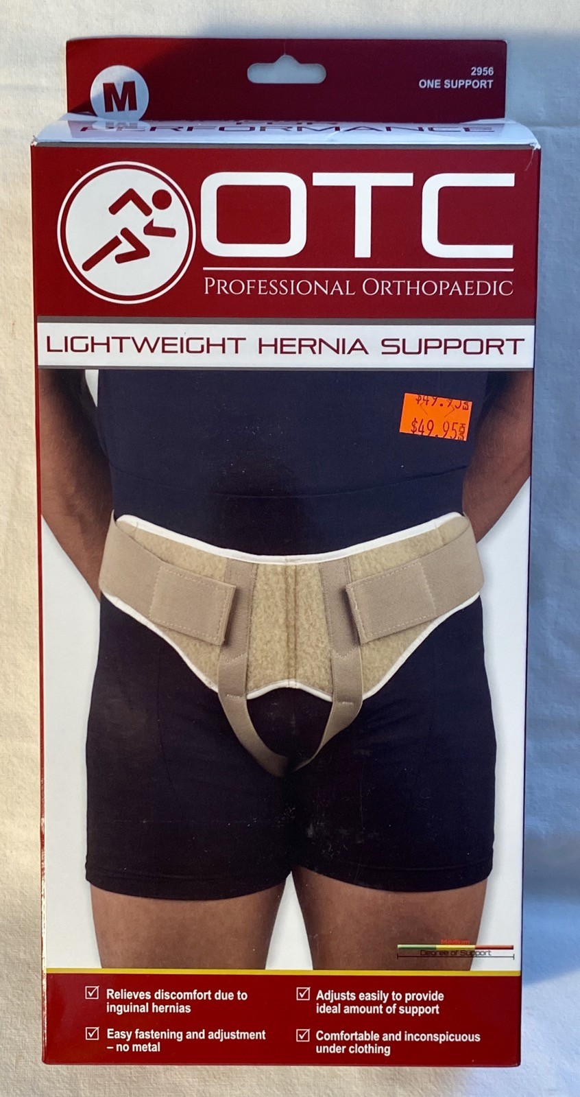 New in Box OTC Lightweight Inguinal Hernia Support M Beige (2956-M) 35″-40″ hips