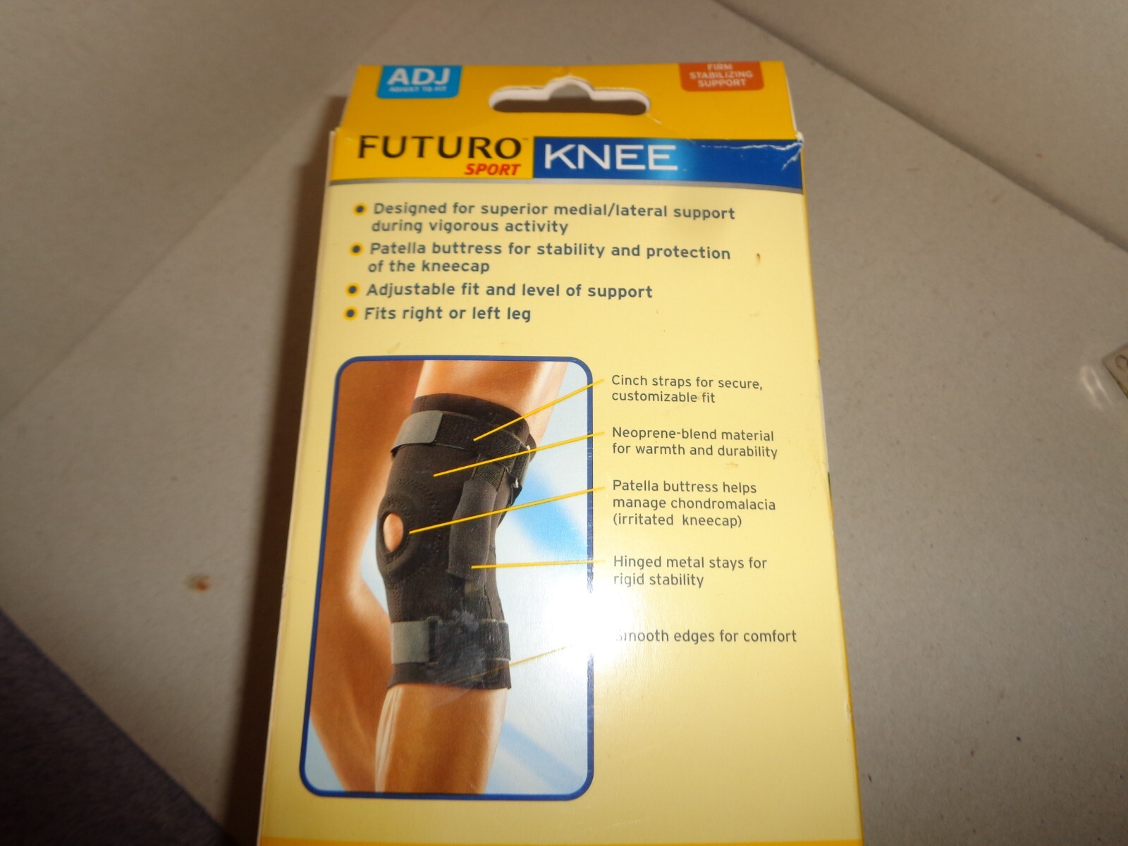 NEW FUTURO SPORT HINGED 16-19″ KNEE BRACE SUPPORT FOR RIGHT OR LEFT LEG