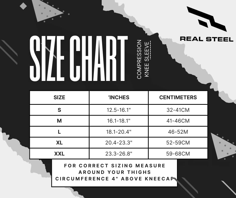 Real Steel Compression Knee Brace for Men & Women – Supportive Knee Sleeves f…
