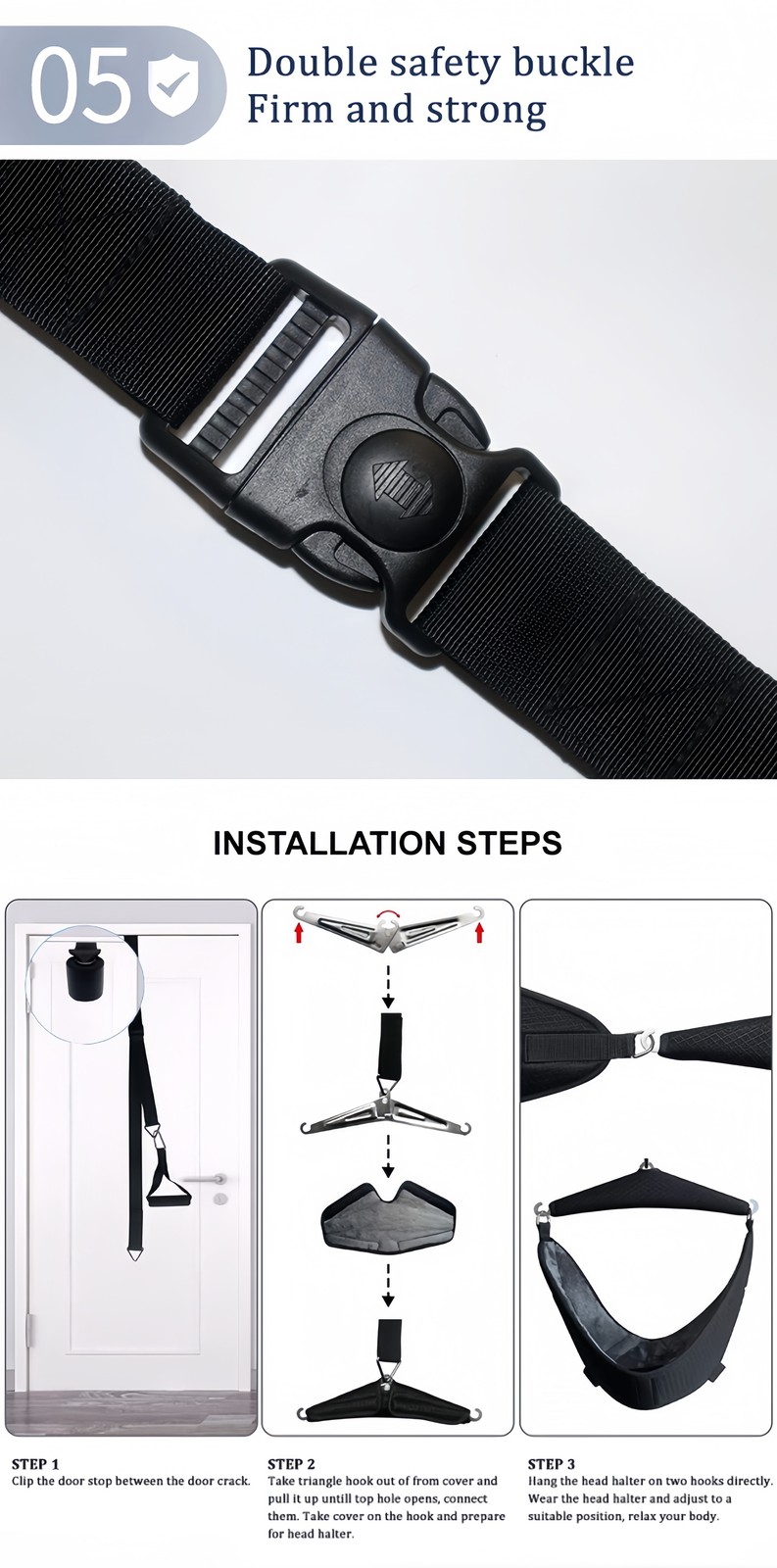 Cervical Neck Traction Device Over Door Home Use Neck Stretcher Portable jgl