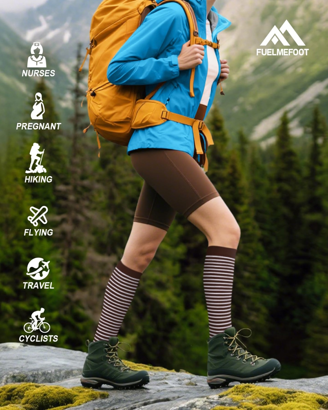 6 Pairs Knee High Compression Socks 15-20mmHg for Men & Women | Circulation Supp