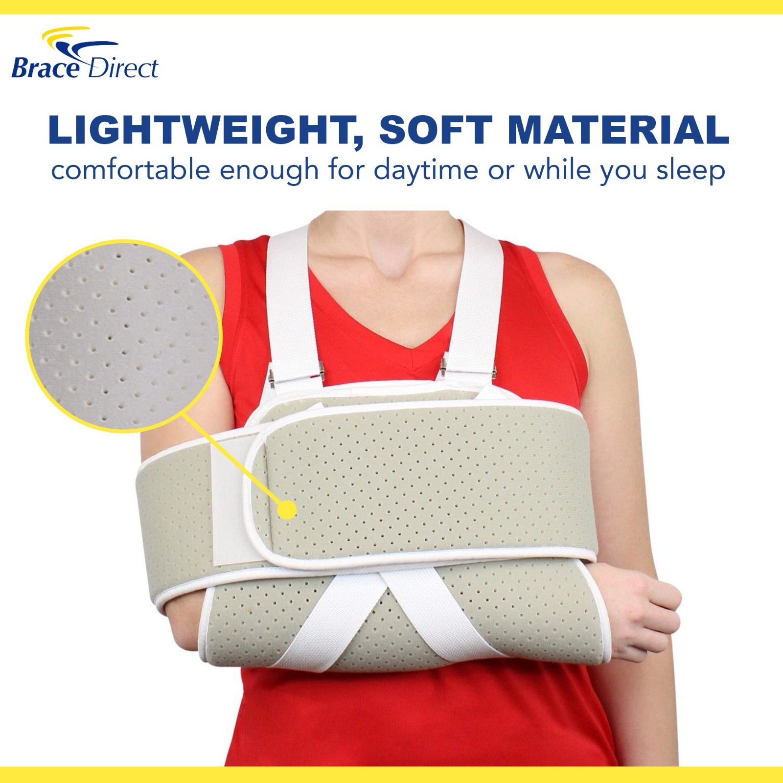 Adjustable Foam Arm Sling Shoulder Immobilizer for Rotator Cuff, Post Op Recover