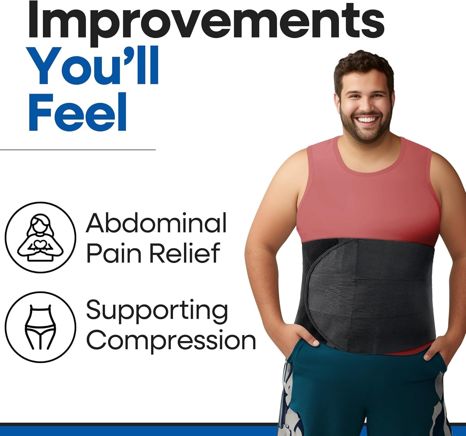 Black Abdominal Binder XXXL – Versatile Post-Surgical & Postpartum Support