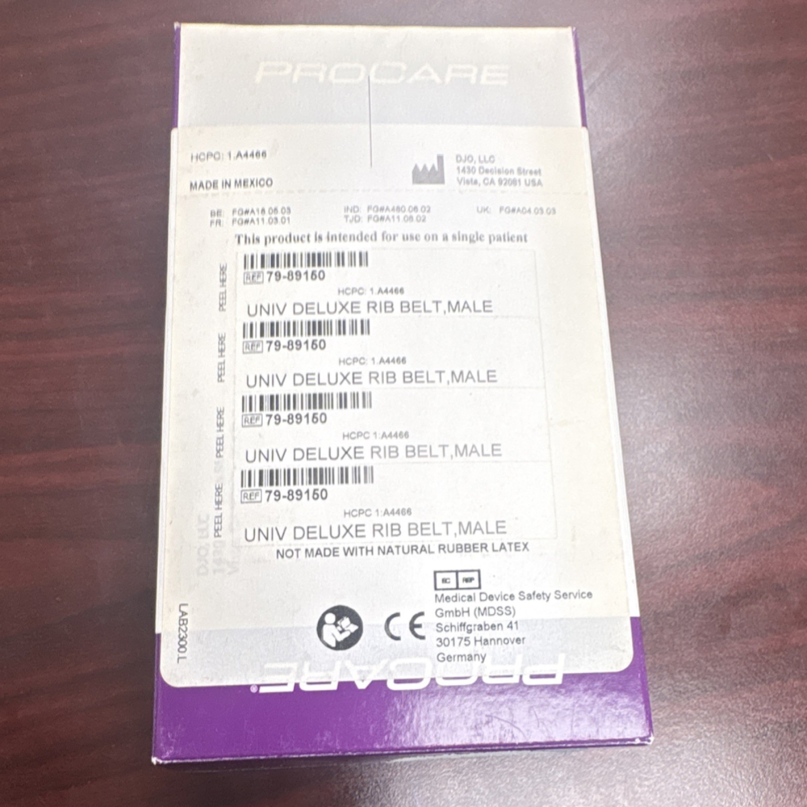 Procare Abdominal & Rib Support Belt UNIV Men 79-89150 CE Stabilization