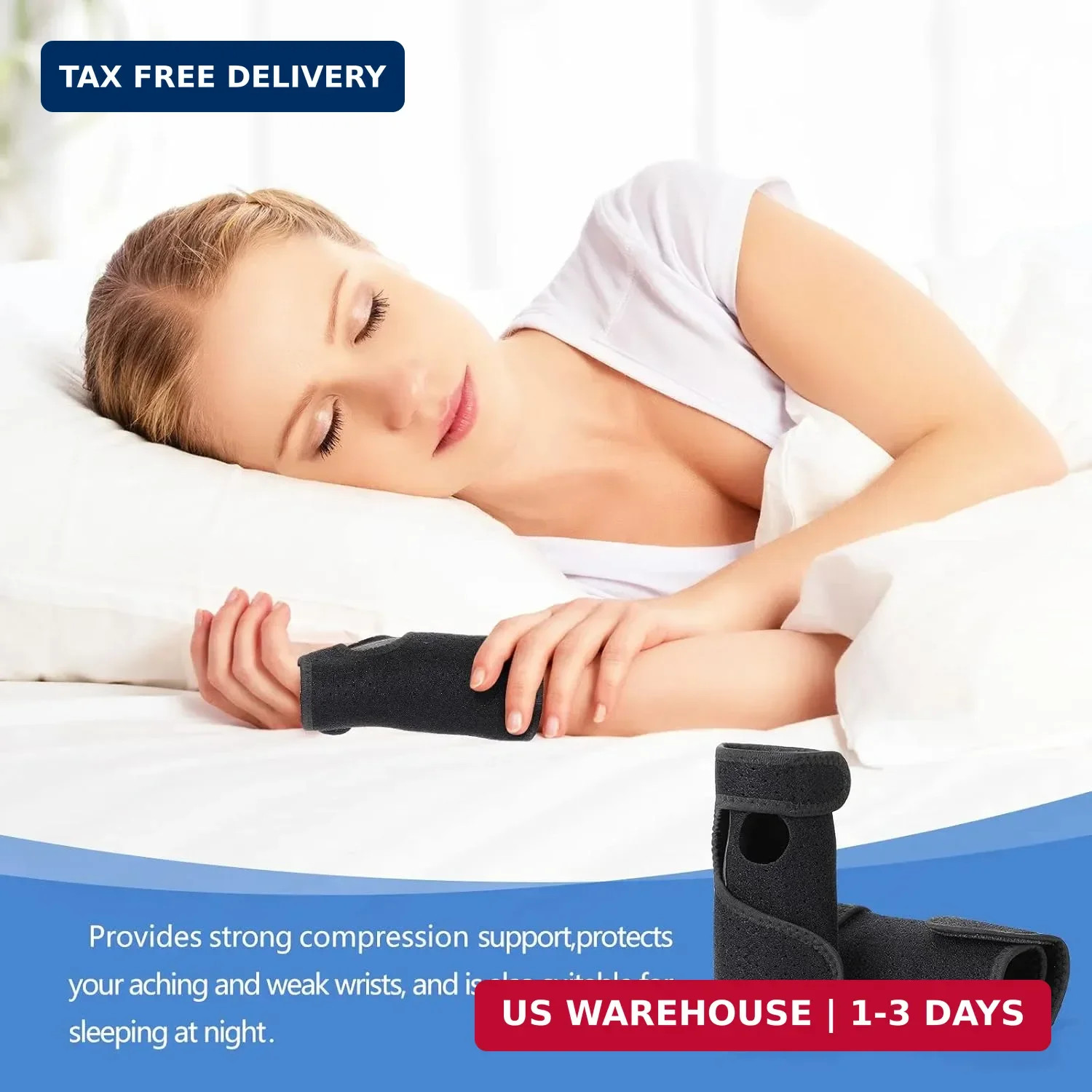 2 Pcs Wrist Brace for Carpal Tunnel Night Sleep Support Adjustable Wrist Splint