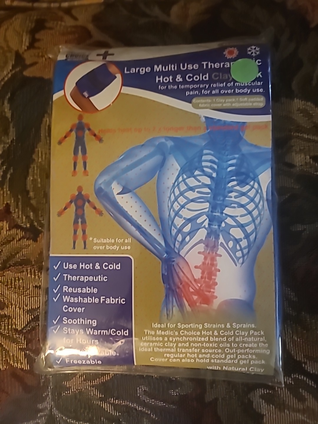 MEDIC’S CHOICE LARGE MULTI USE THERAPEUTIC CLAY PACK – HOT AND COLD USE
