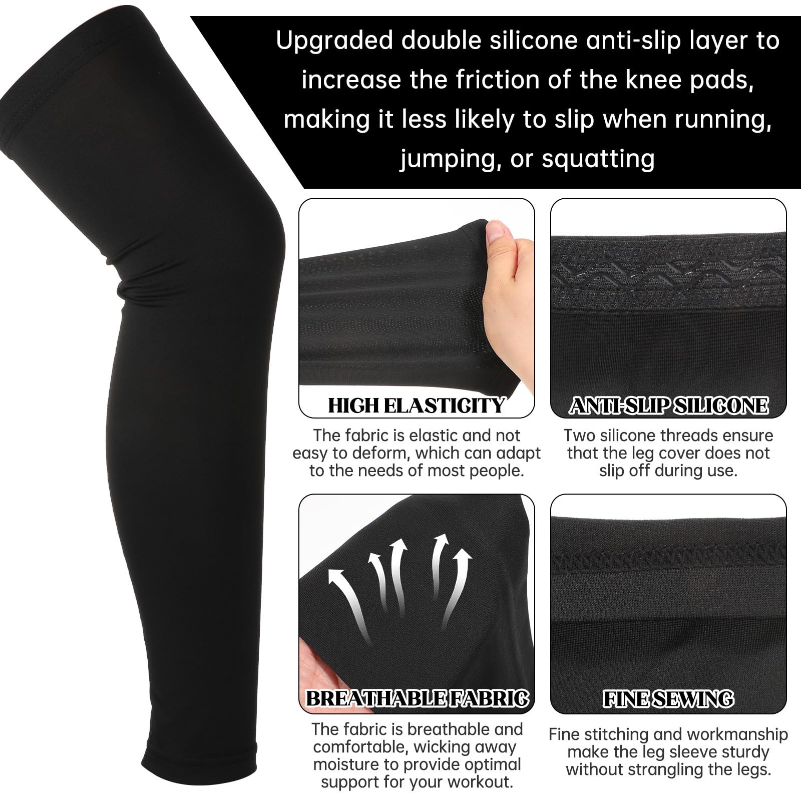 Knee Brace Undersleeve, Knee Sleeves for Men Non-Slip Breathable Sleeve Knees…