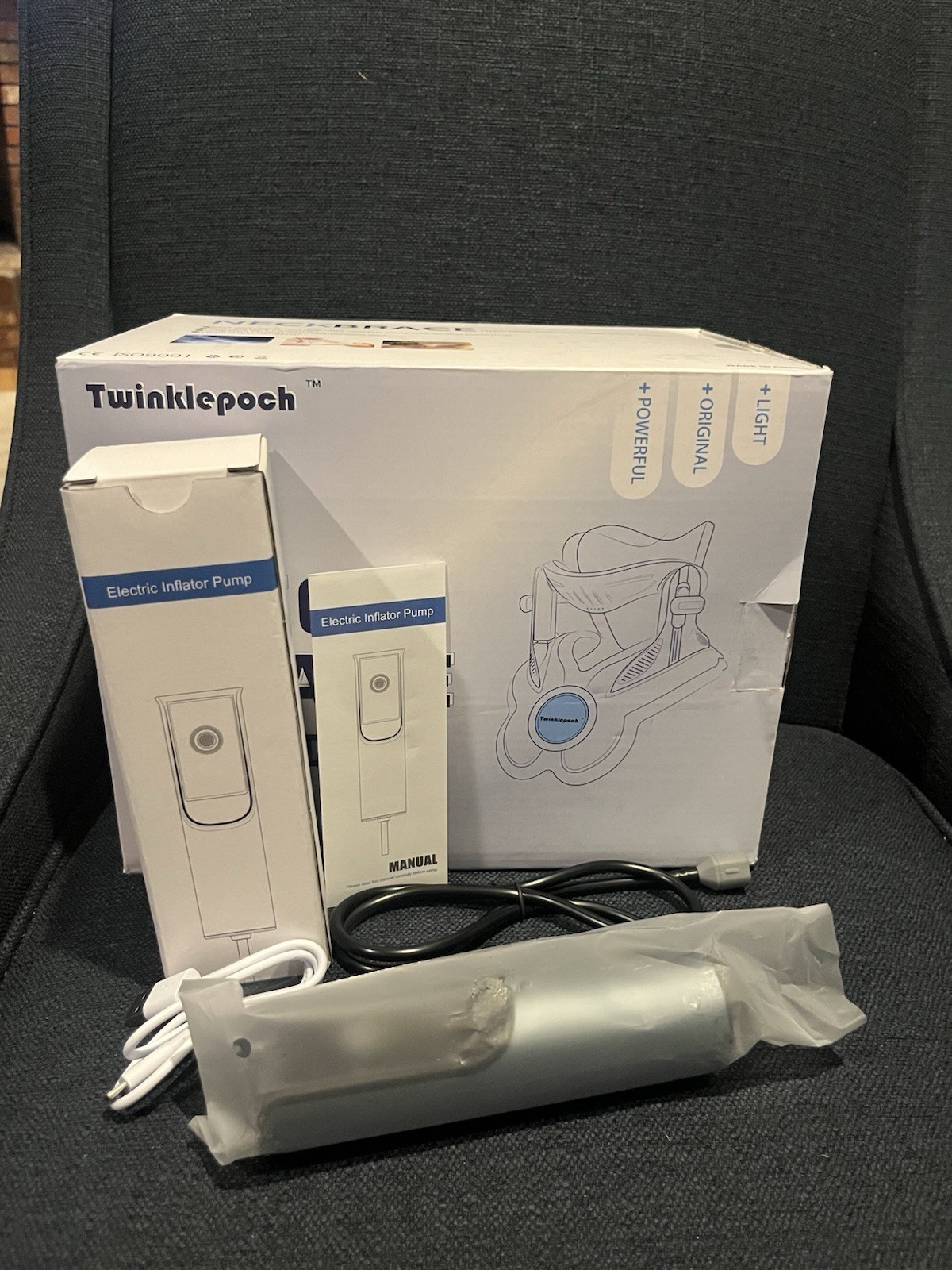 Twinklepoch Cervical Neck Traction Device Brace Adjustable HandPump(New-OpenBox)
