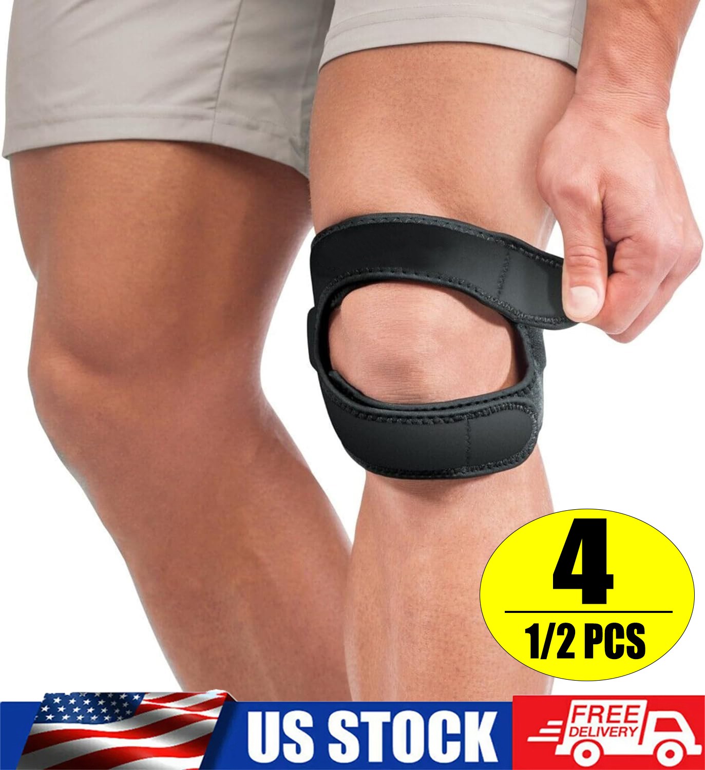 Patellar Tendon Support Strap, Knee Pain Relief Adjustable Neoprene Knee Strap
