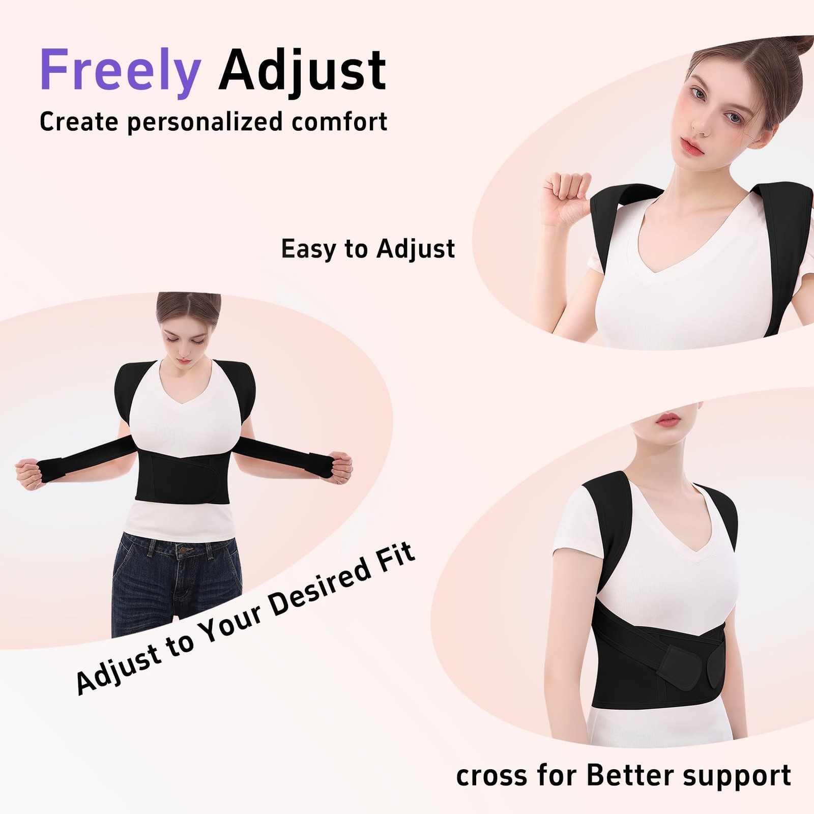 Posture Corrector for and Men Back Brace Upper Back Adjustable Breathable Sho…