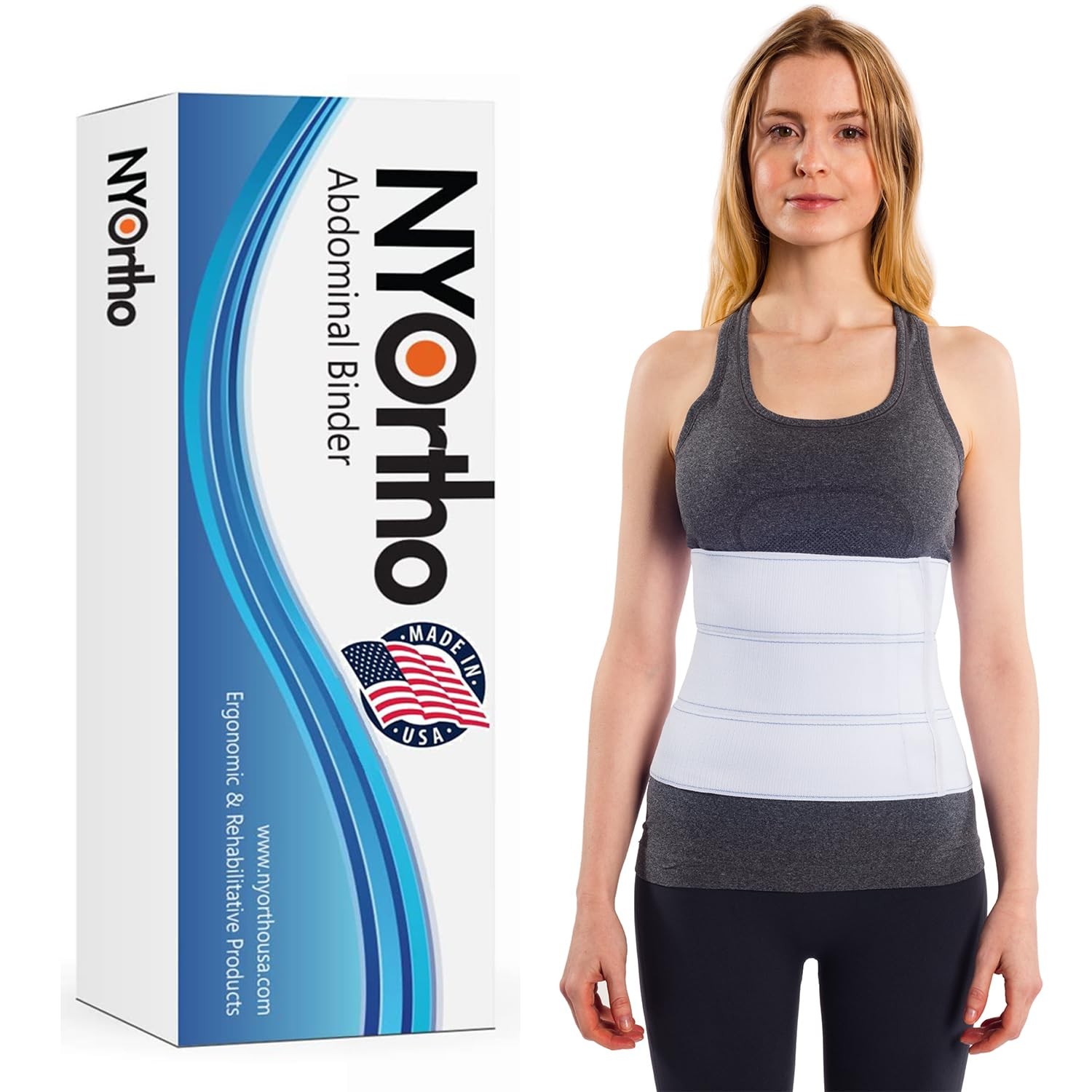 Abdominal Binder 12″ Post-Surgery Compression Belt for Hernia Recovery