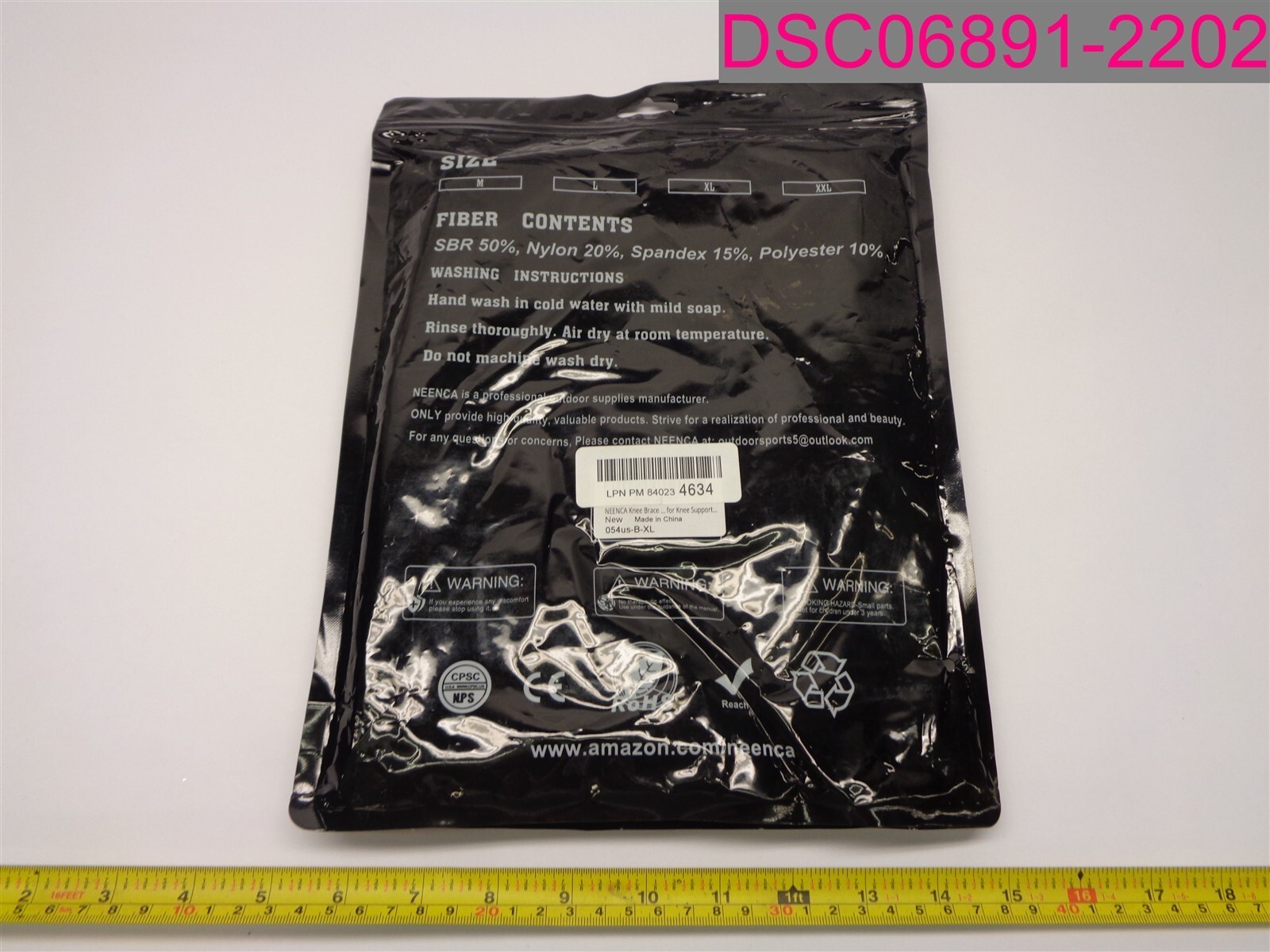 NEENCA Knee Brace Size XL Black/Blue for Knee Support 054us-B-XL
