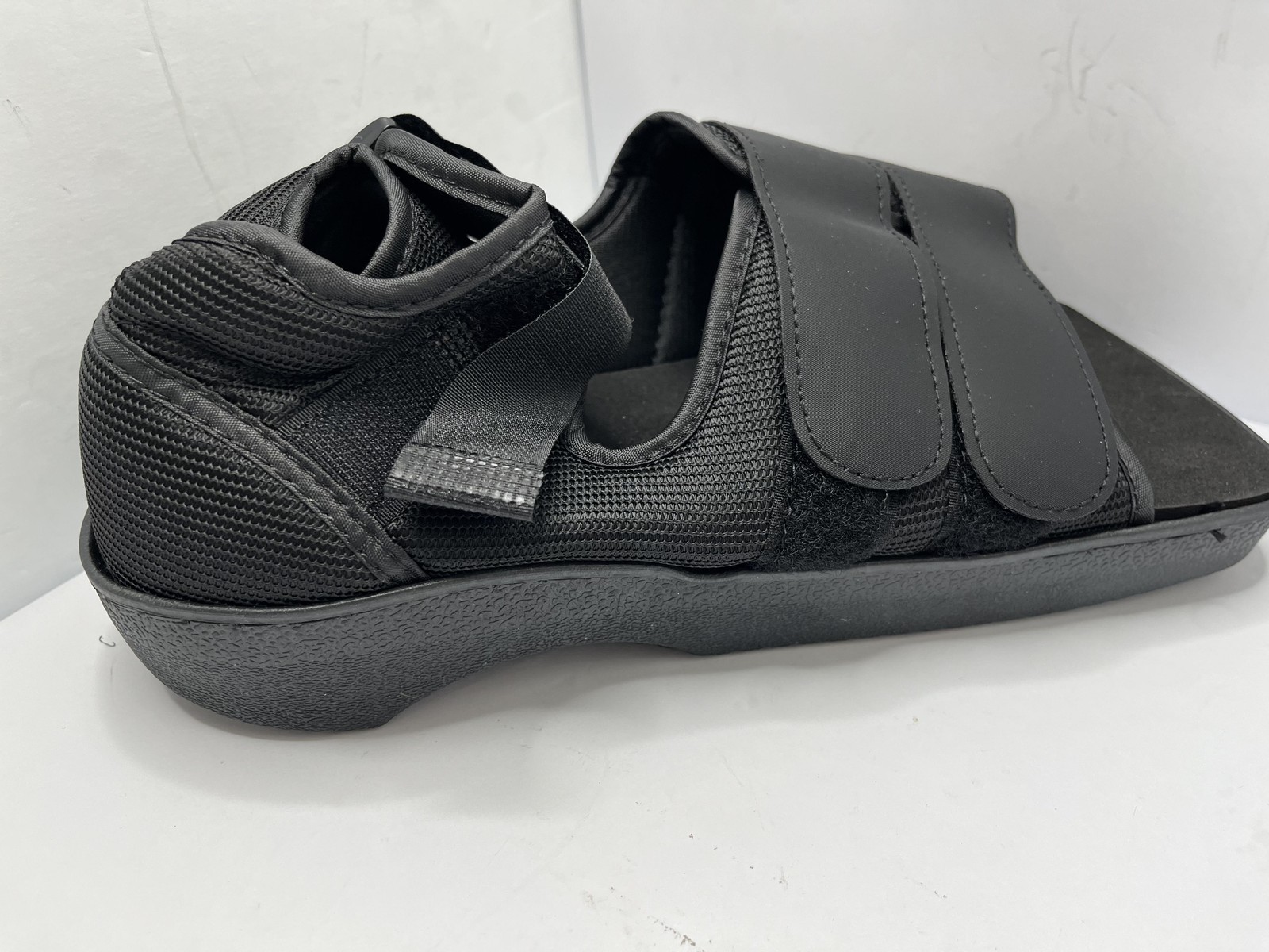 Procare Squared-Toe Post-Op Shoe Small Black Adjustable Medical Recovery New