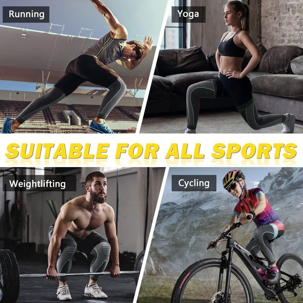 1 Pair Full Leg Compression Sleeves for Women & Men, Extra Long Leg & Calf Br…