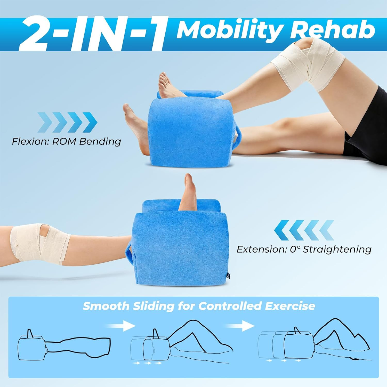 Post-Surgery Knee Replacement Pillow – Memory Foam Leg Elevation Support