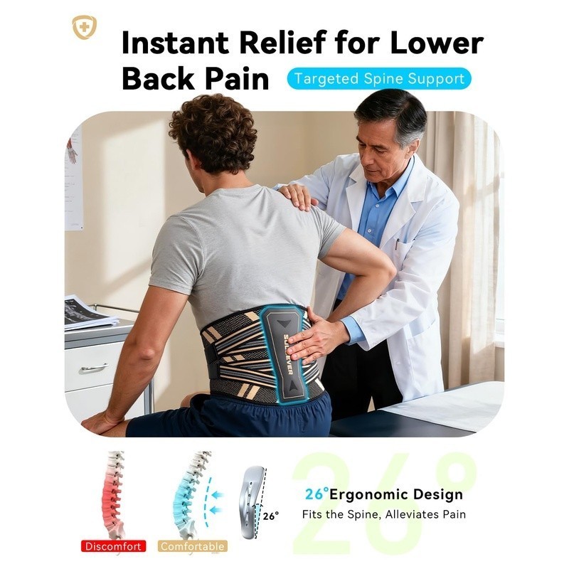 Ergonomic Back Brace Pain Relief Sciatica Support Medical Grade Lumbar Stability