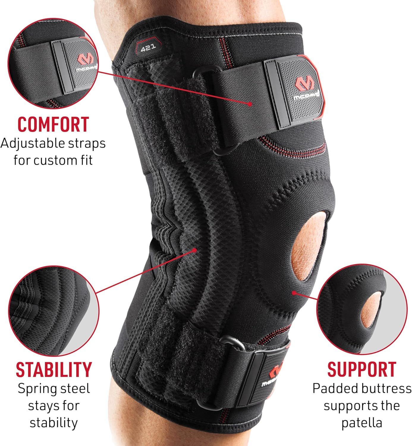 Knee Brace, Knee Support & Compression for Knee Stability, Patella Tendon Suppor