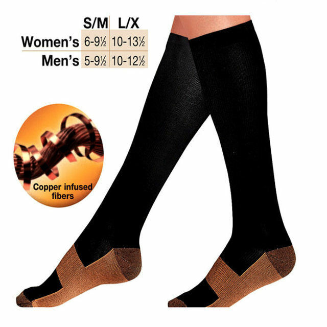 (6 Pairs) Compression Socks Hg Knee High Copper Mens / Womens S-XXL USA