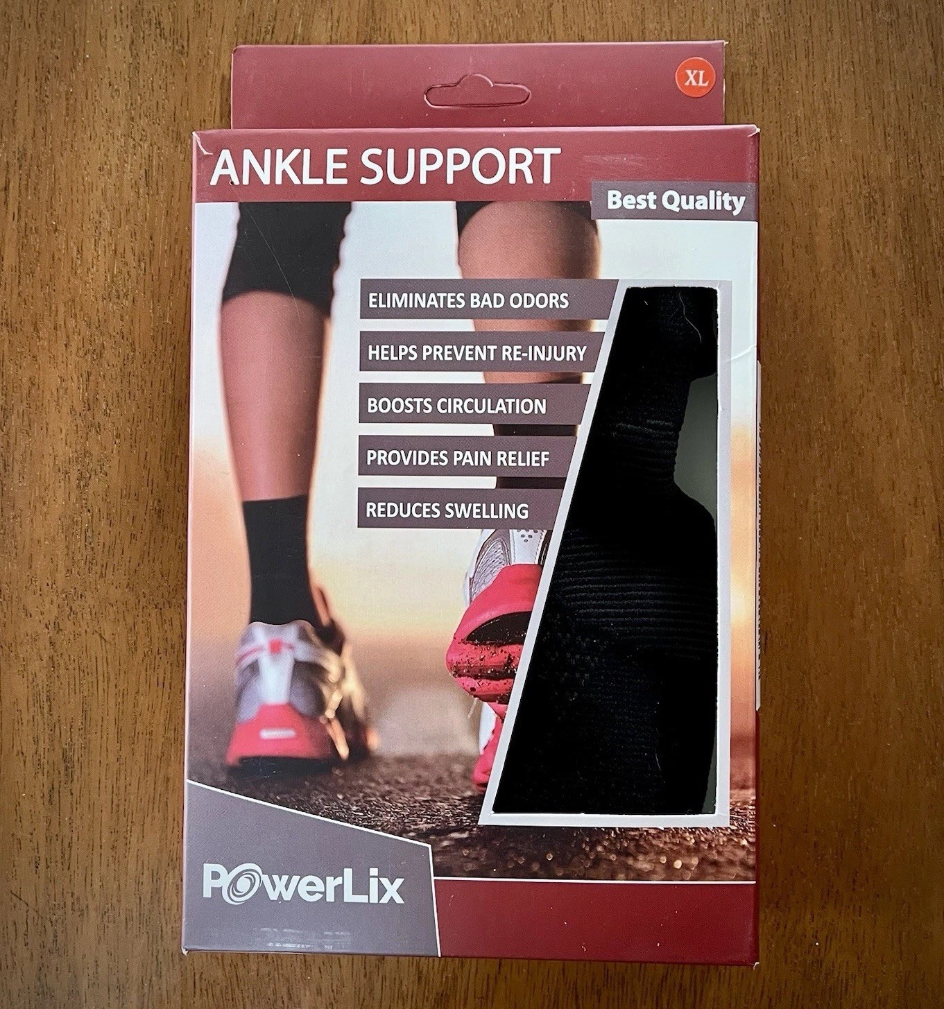 PowerLix Athletic Ankle Support Brace Unisex Size XL Black New In Box Sealed Big