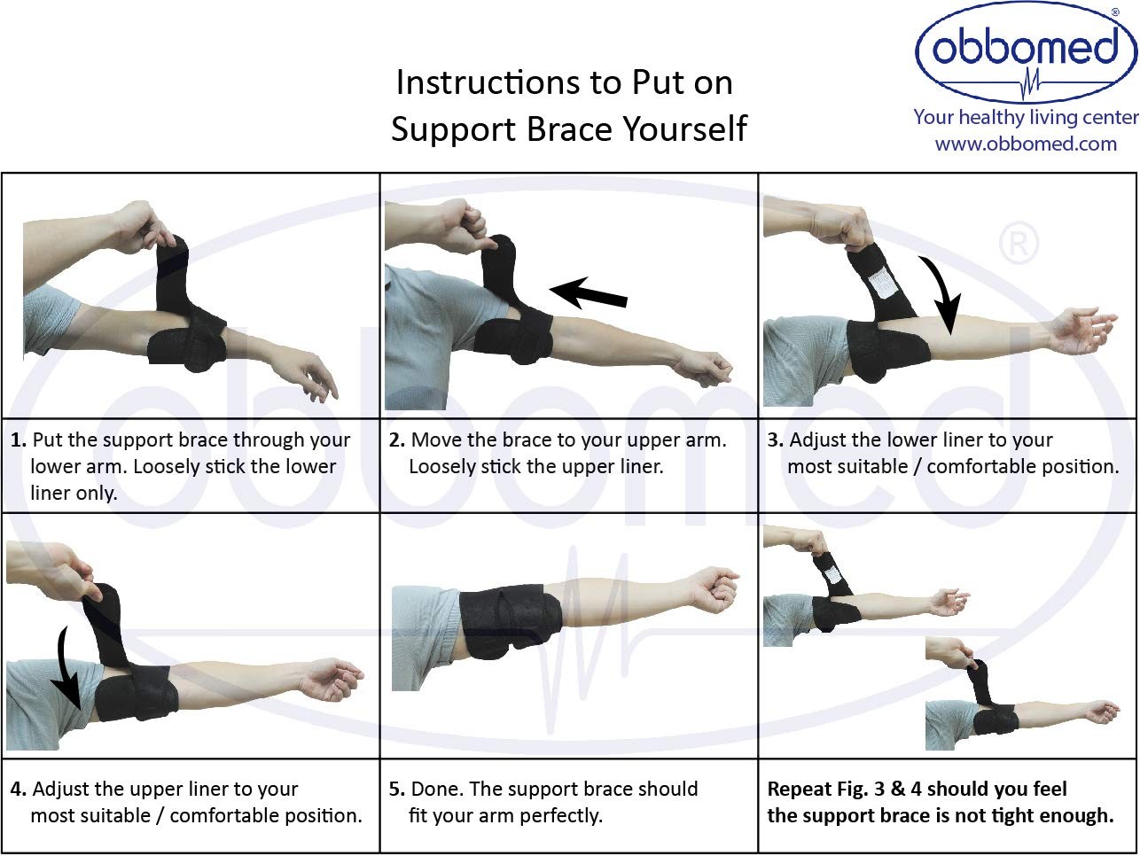 ObboMed MB-1830S Upper Arm Support Brace, Elbow Sleeve with Magnets. Support …