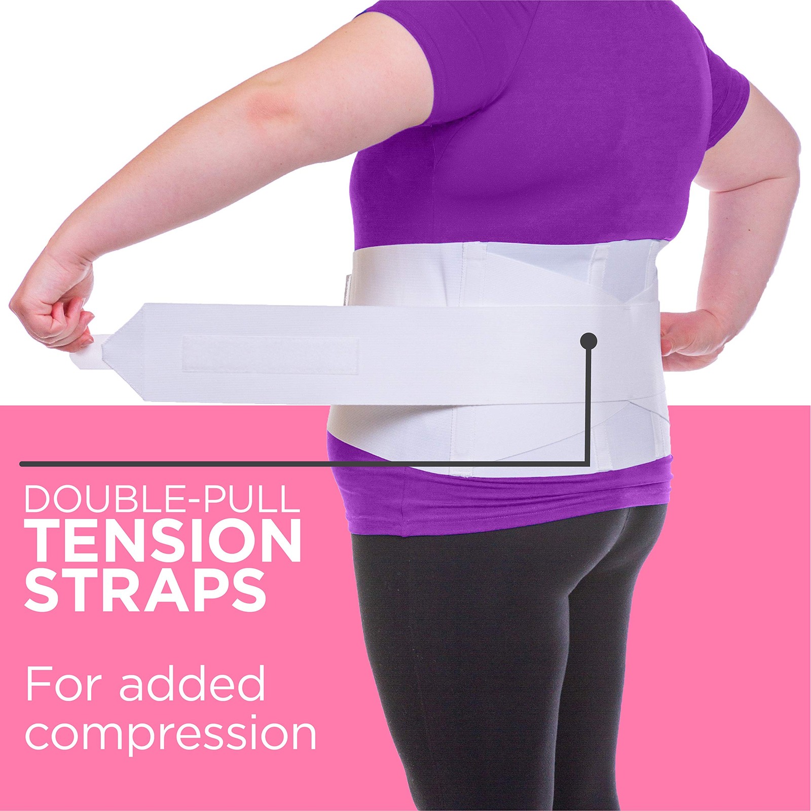 BraceAbility Plus Size Women’s Back Brace for 2X-Large (Pack of 1), White