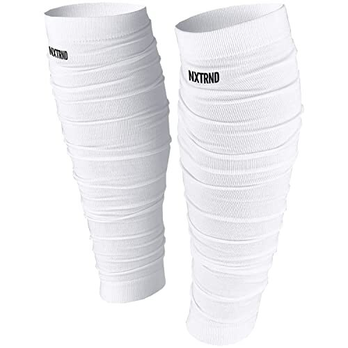 Nxtrnd Football Leg Sleeves, Calf Sleeves for Men & Boys, Sold as a Pair (White)