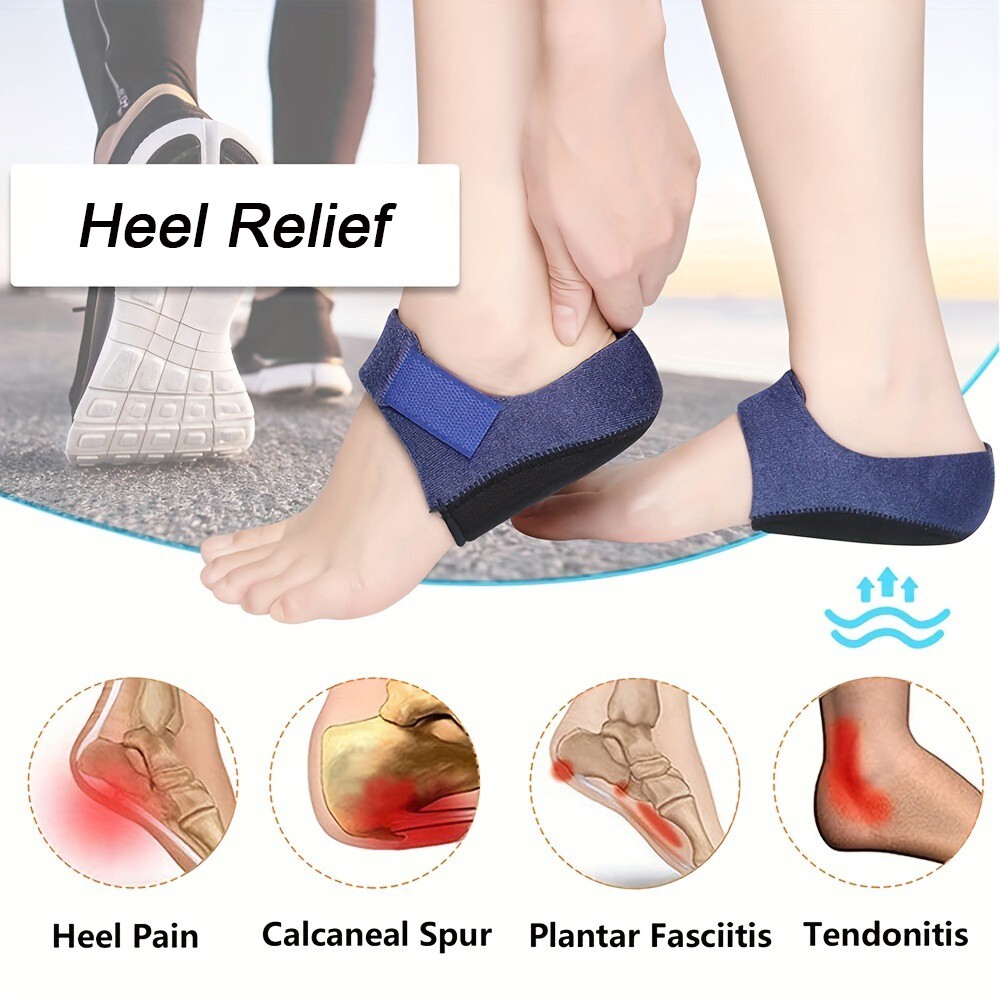 1 Pair Adjustable Heel Support Protector Pads Sleeve Heel Cups Plantar Fasciitis