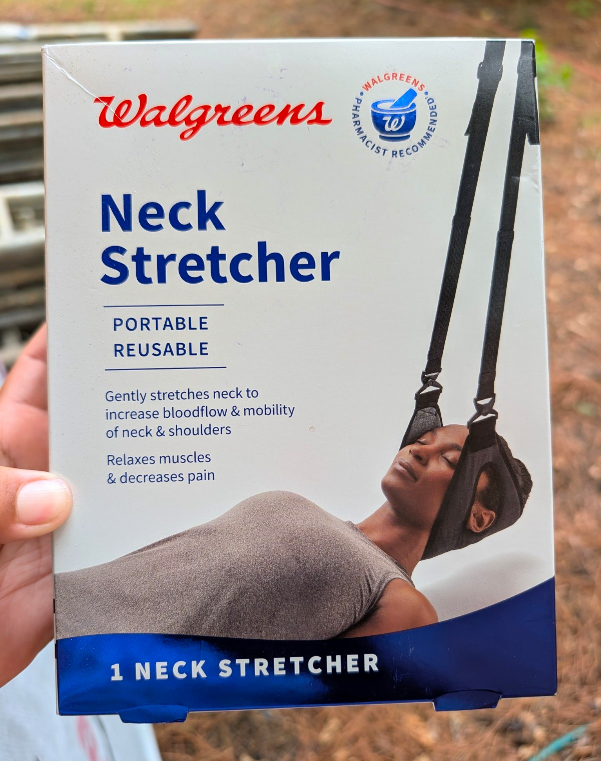 Walgreens Neck Stretcher Portable Reusable Black One Size Pain Relief Stretching