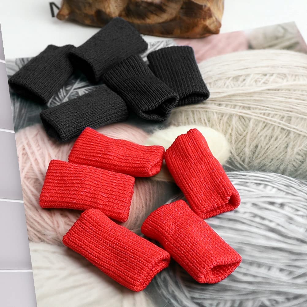 20 PCS Finger Sleeves Protectors Sport Thumb Brace Support Black Red Gear