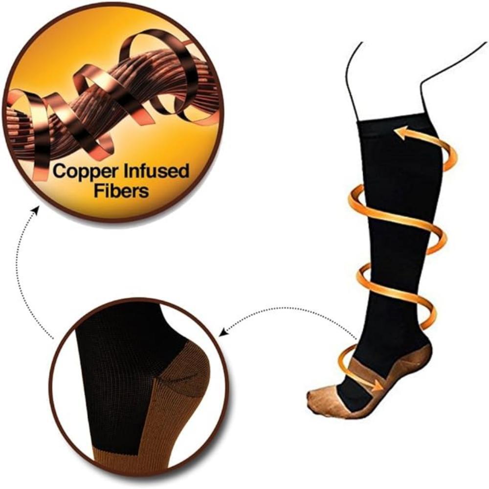 Nurse Recovery Running Sports for Men and Women Copper Fiber Compression Socks