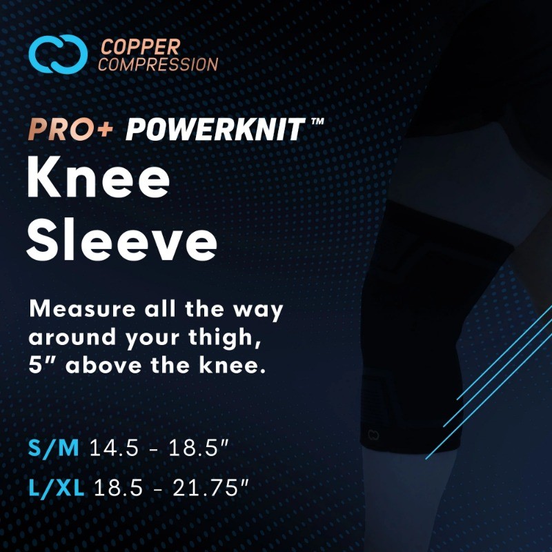 Copper Compression PRO+ Powerknit Performance Knee Sleeve L/XL