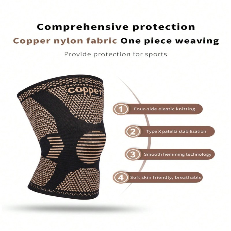 2Pack Copper Knee Braces Compression Sleeves Support for Arthritis Men & Women