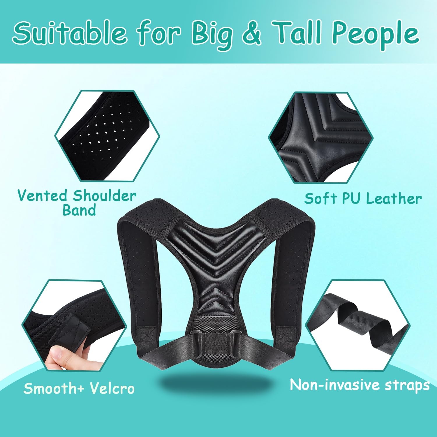 King Mills Plus Size Back Brace, Back Brace Posture Corrector for Women and M…