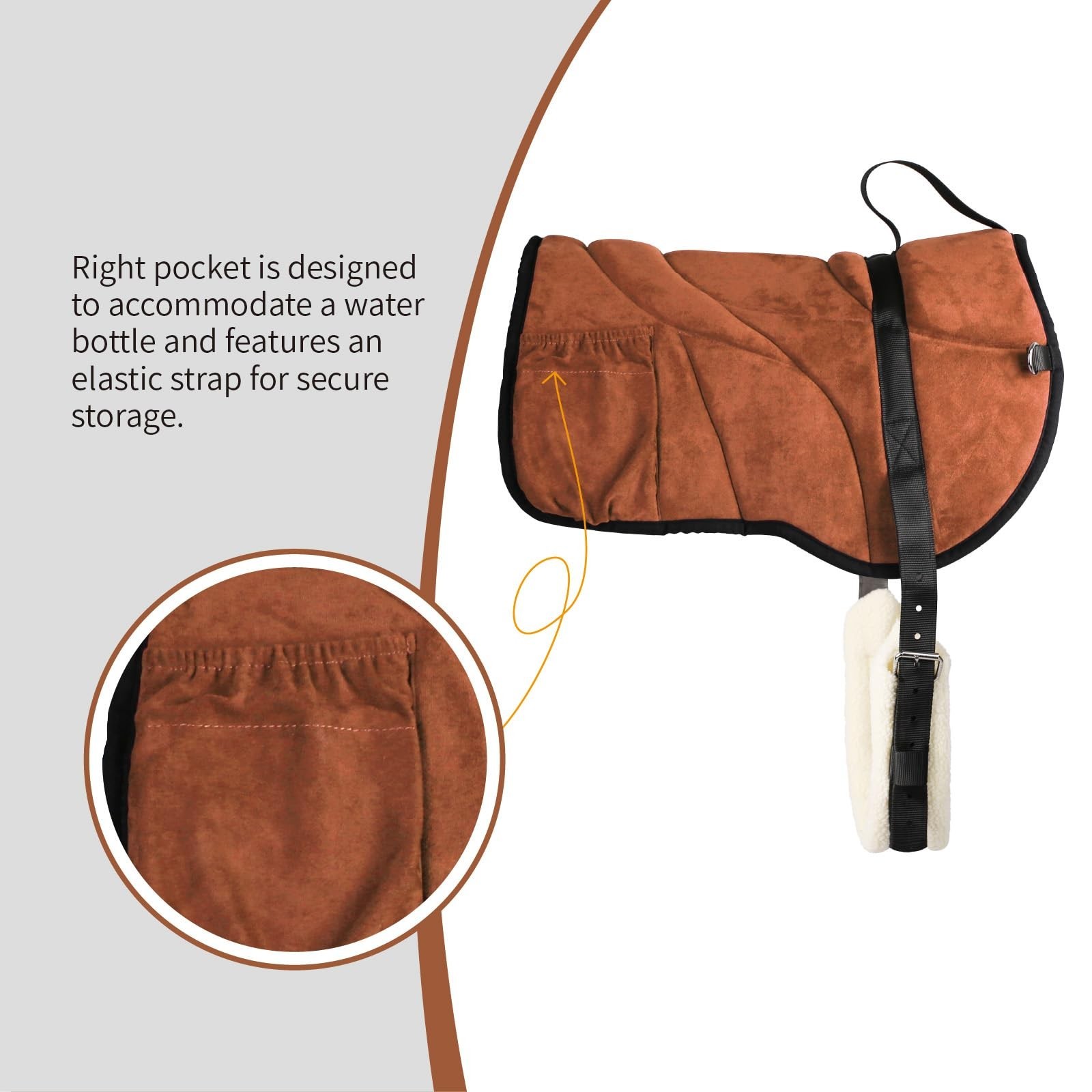 Harrison Howard Ergonomically Designed Correct Bareback Pad with Side Pockets…
