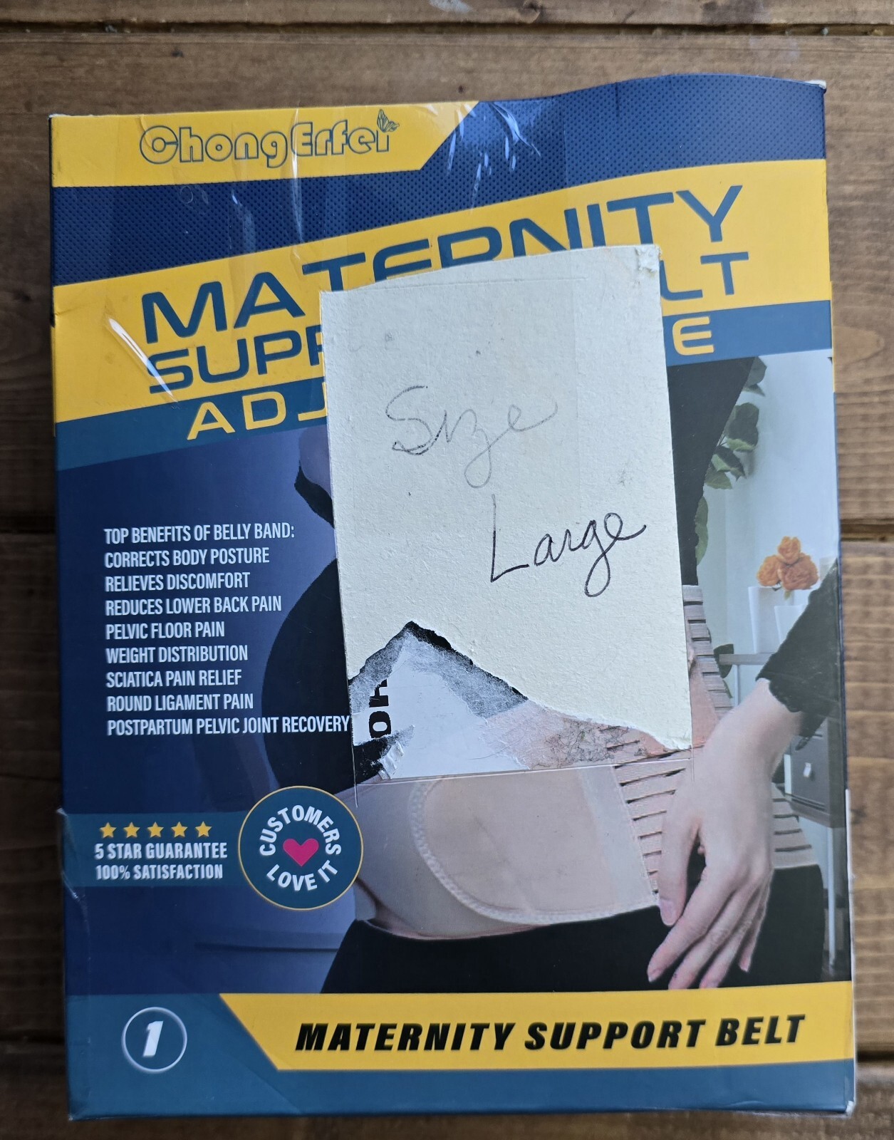Maternity Support Belt Band Open Box Black Size Large