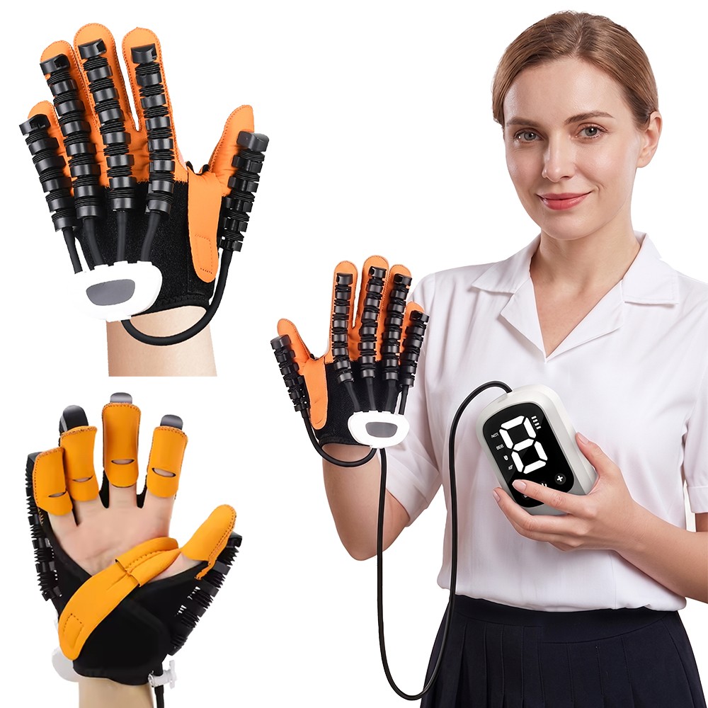 Left+Right Hand Function Rehabilitation Robot Gloves for Finger Stroke Recovery