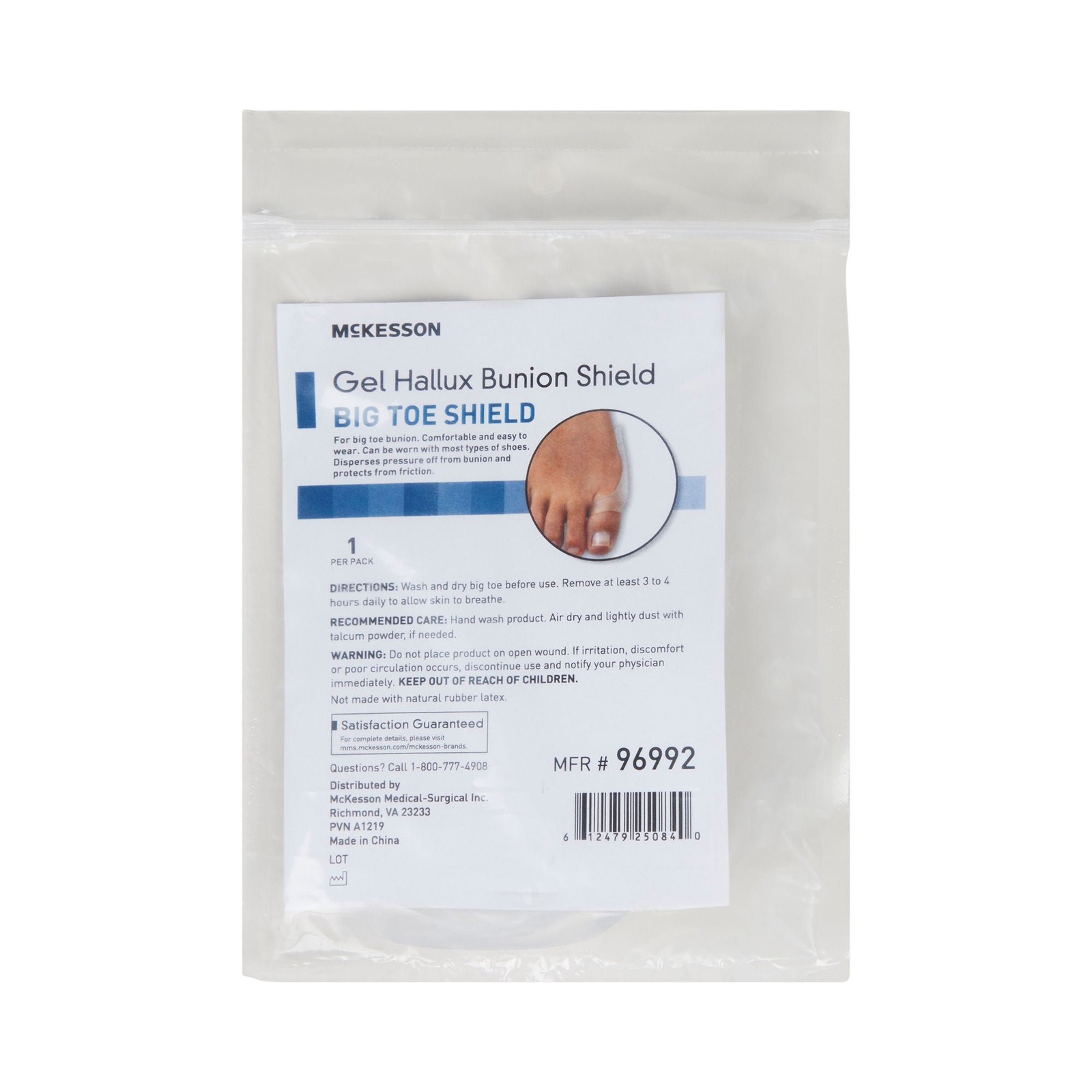 McKesson Bunion Shield One Size Pull-On for the Toe 96992