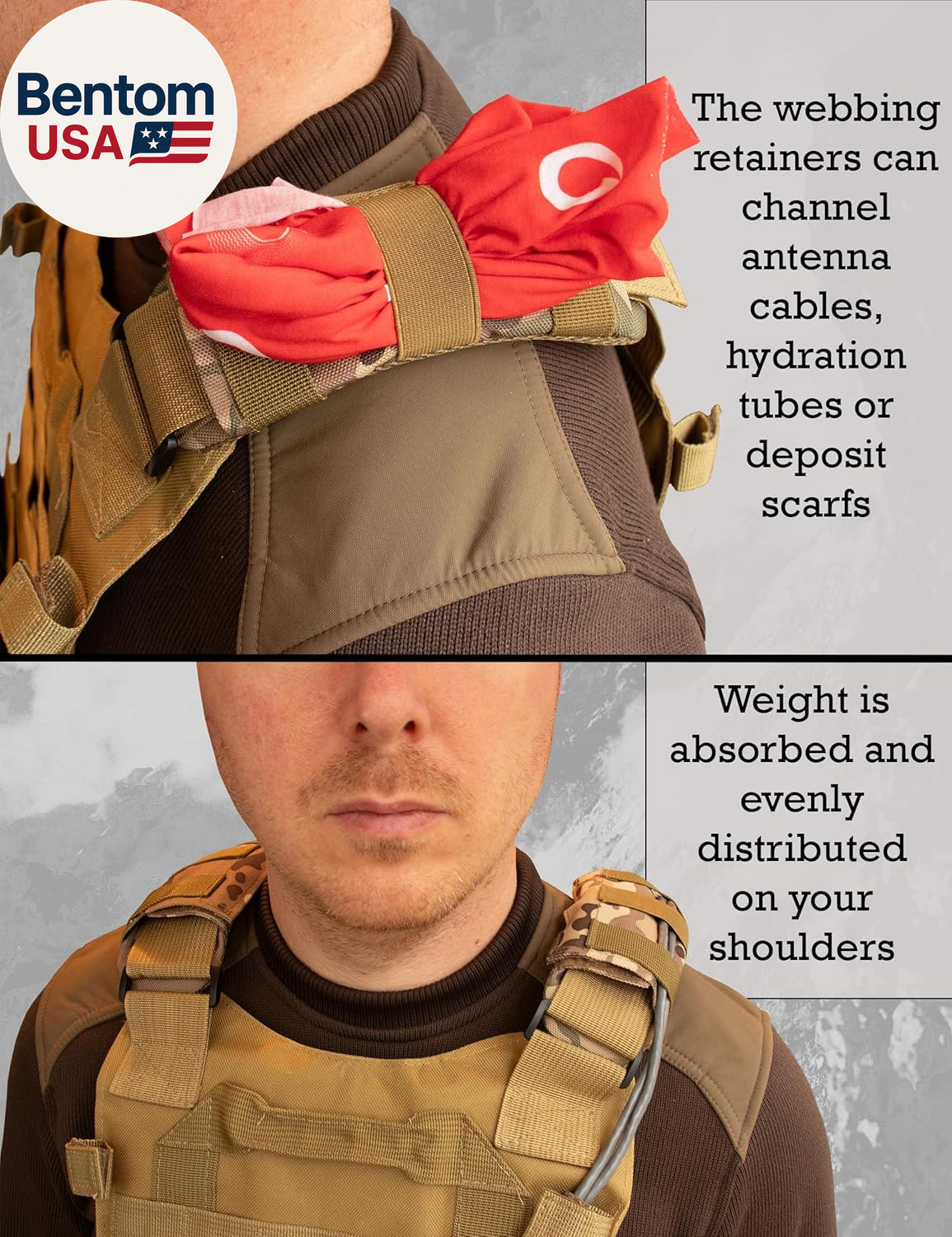 Shoulder Strap Pad for Optimal Weight Distribution, Plate Carrier Shoulder Pads