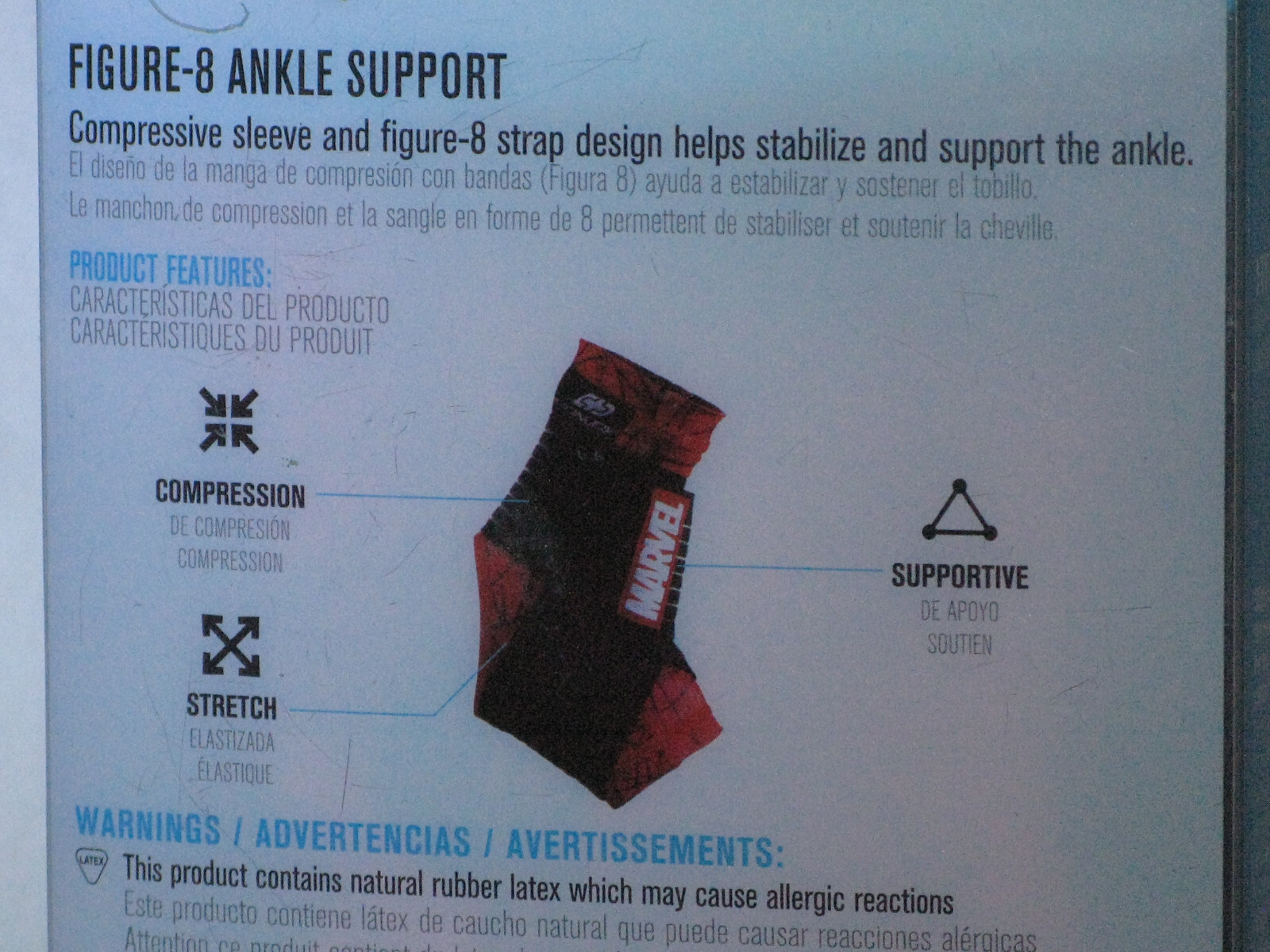 DonJoy Advantage Ankle-Sleeve w Compression Figure-8 Strap Youth Sz Spiderman