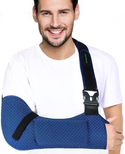 KONSEDIK Arm Sling Shoulder Support,Breathable Padded Brace with Pocket&Thumb…