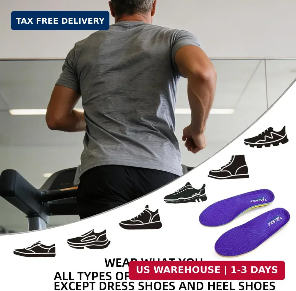 VALSOLE Heavy Duty Support Pain Relief Orthotics – 220+ lbs Plantar Fasciitis Hi