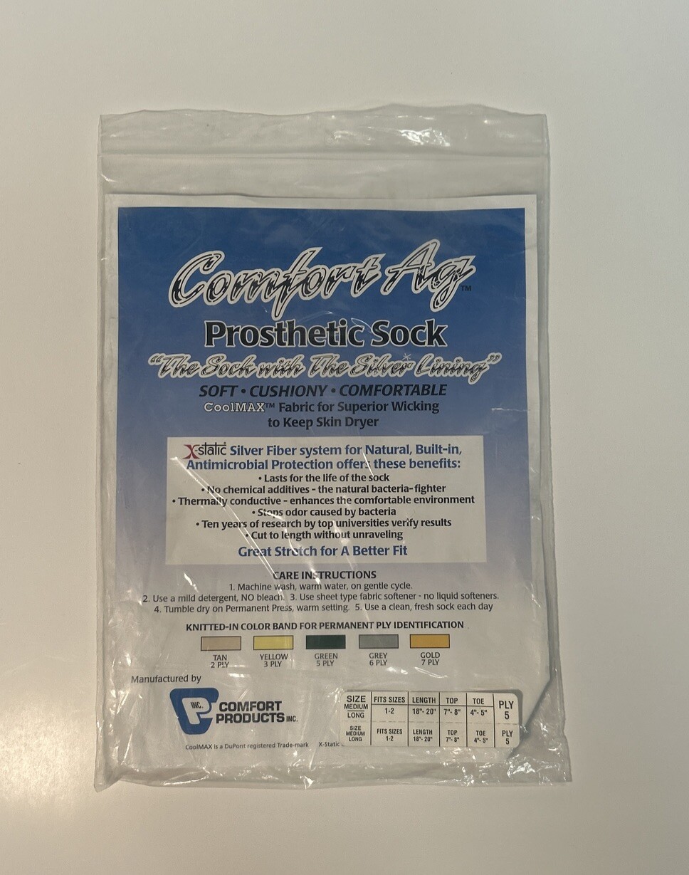 Comfort Ag, The Silver Fiber System Prosthetic Sock, Size Medium/Long, Ply 5