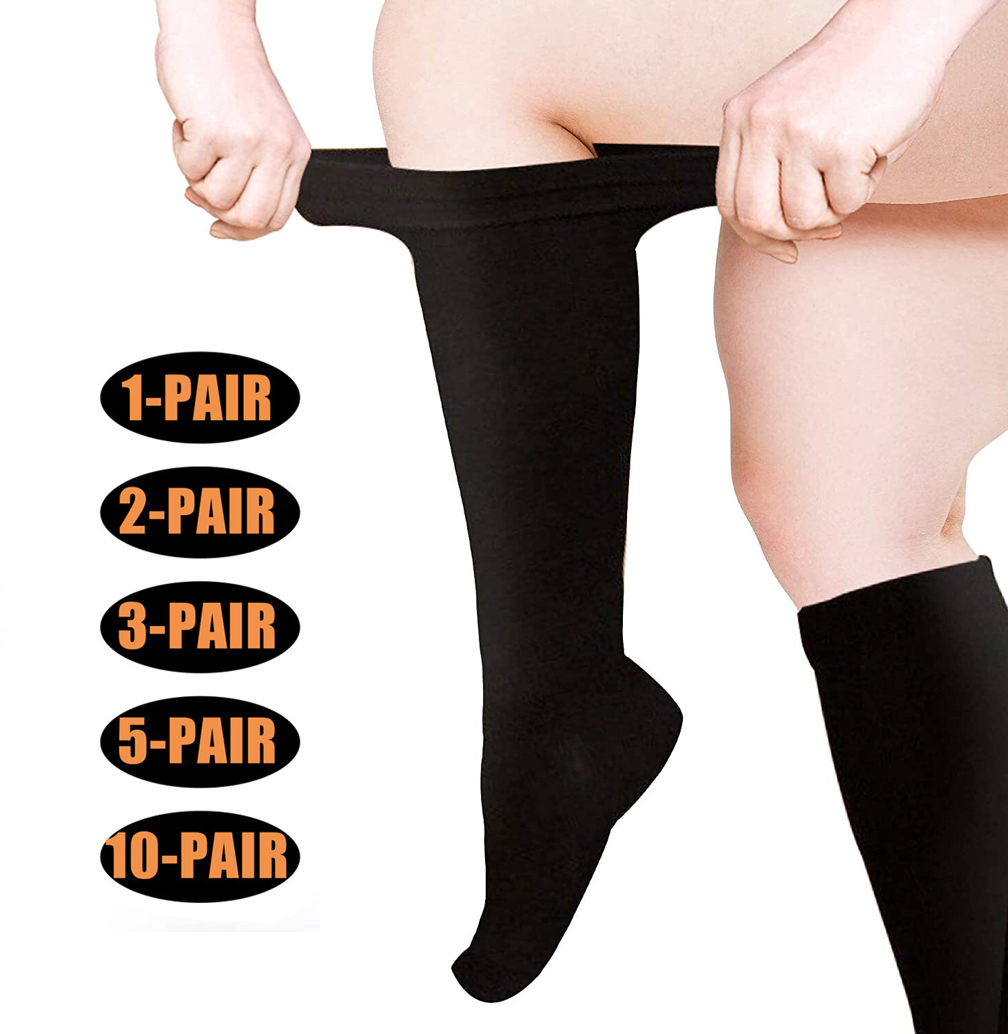 XXXL Wide Plus Size Calf Compression Socks for Swelling, Pain, Edema, DVT Unisex