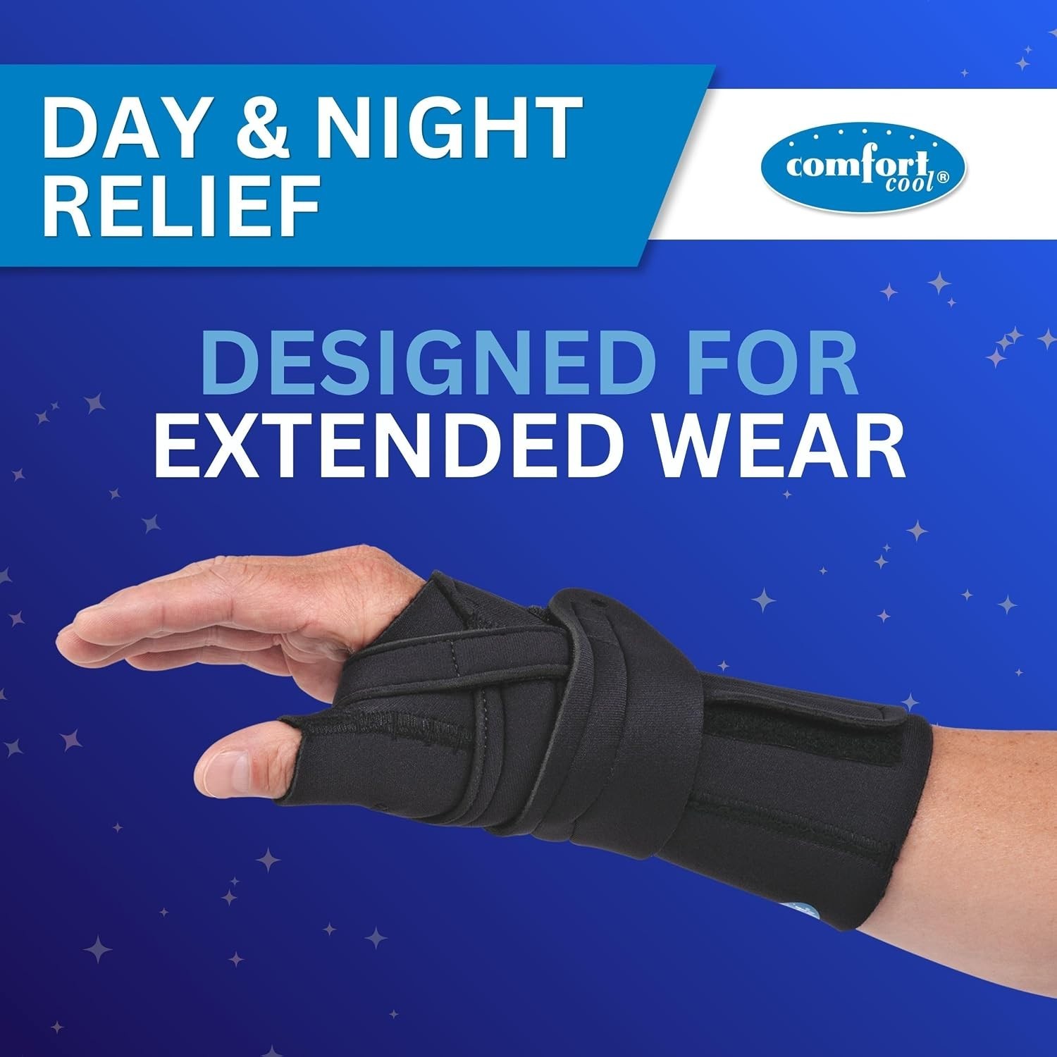 Comfort Cool Wrist Brace with Thumb Support- Arthritis & Tendinitis Relief Black