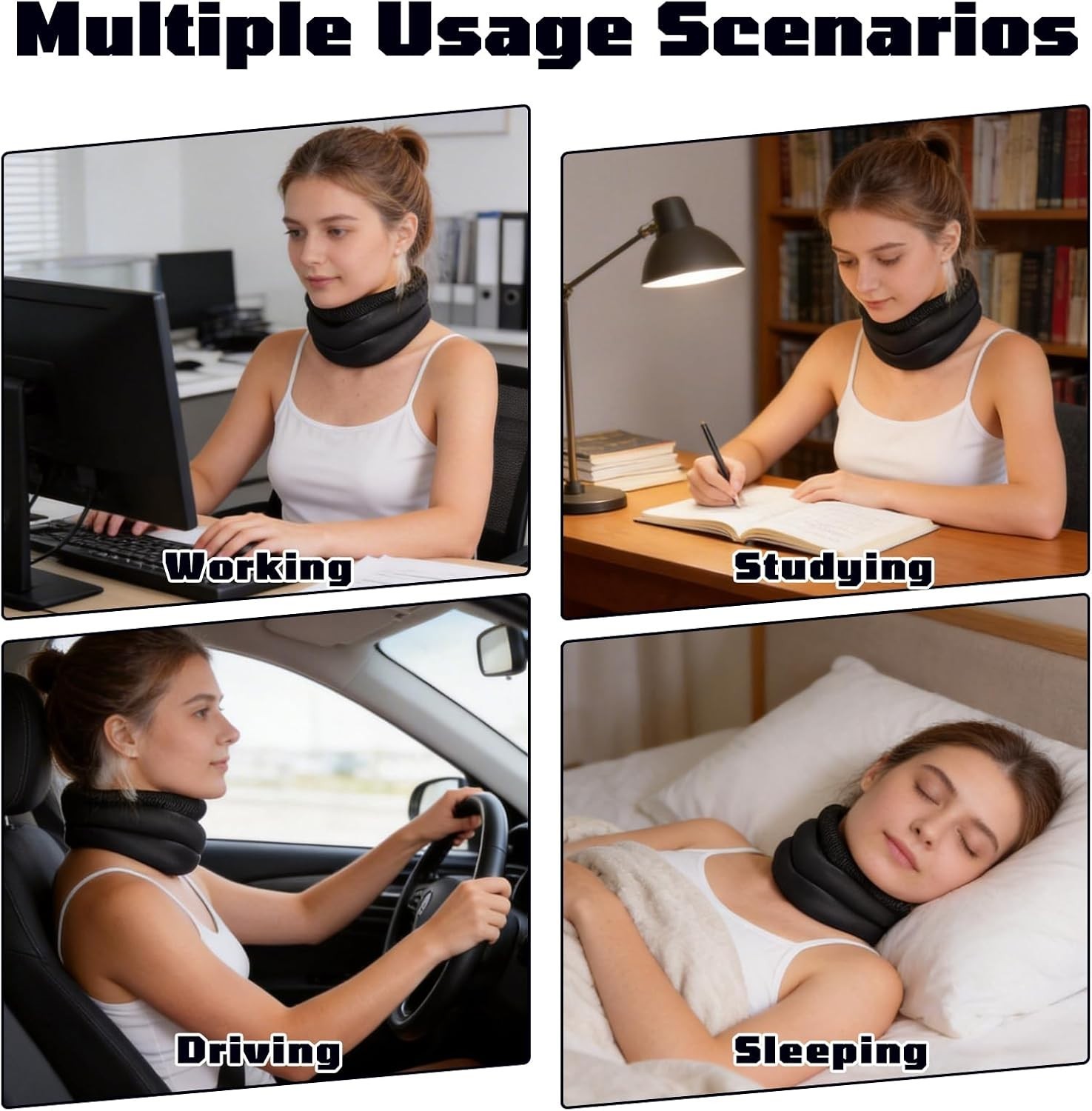 Neck Support Strap Cervical Collar Relieves Pain Spine Pressure for Women Men