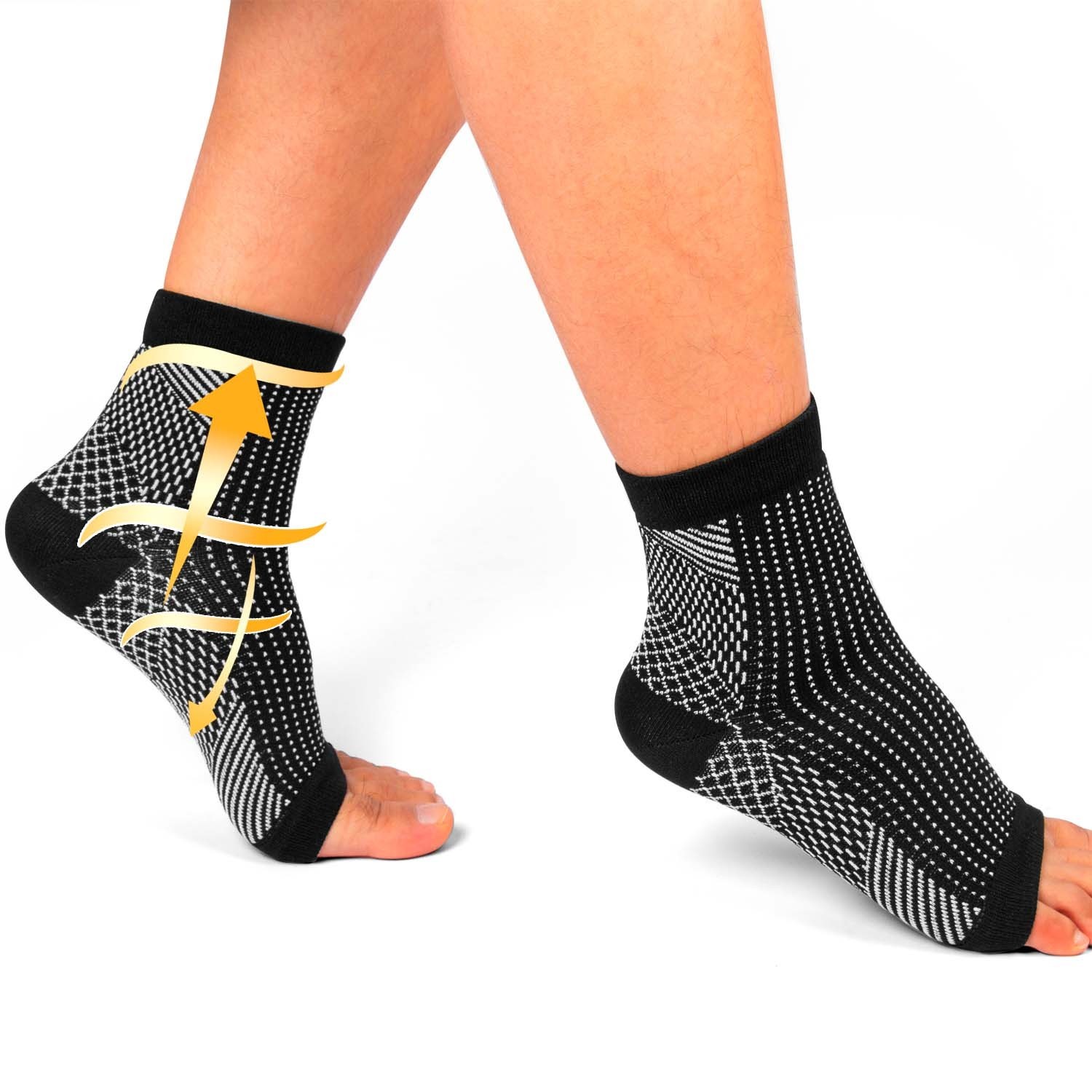 1Pairs Ankle Brace Support Fasciitis Pain Compression Toeless Socks Foot Relief